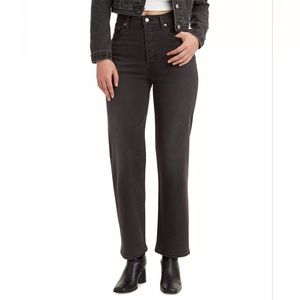 LEVI'S Washed Black Ribcage Straight Ankle Jean size 28